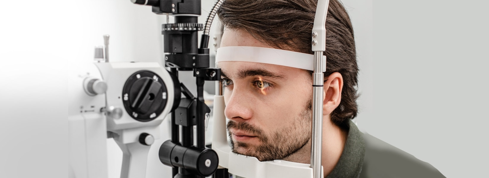 young man during eye exam in Pawtucket